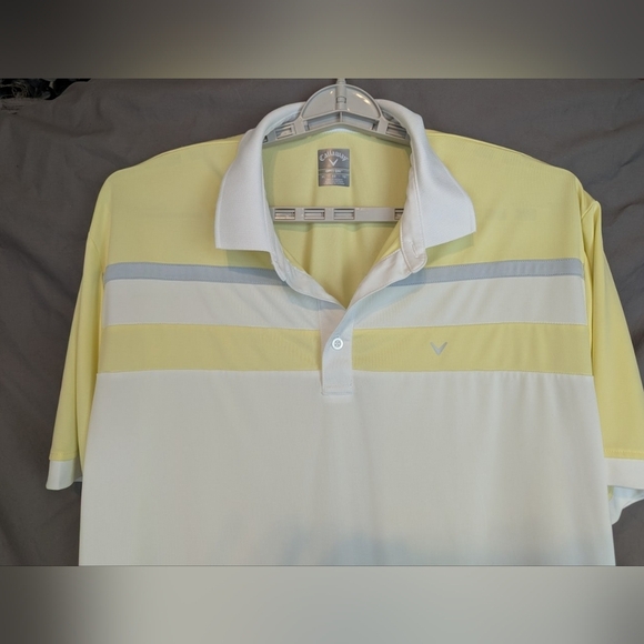 Callaway Other - Callaway Opti Dri XL Golf Polo Ylloght Yellow/White